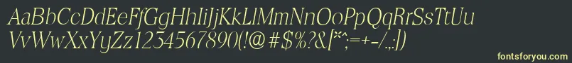 ToledoserialXlightItalic Font – Yellow Fonts on Black Background