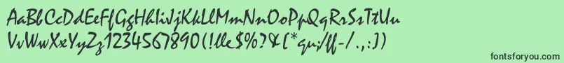 MistralLetPlain.1.0 Font – Black Fonts on Green Background