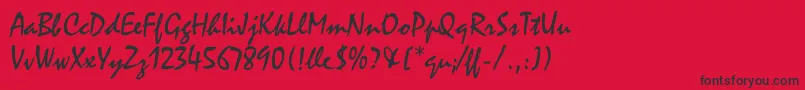 MistralLetPlain.1.0 Font – Black Fonts on Red Background