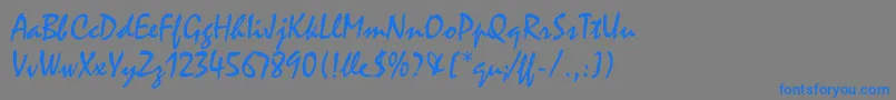 フォントMistralLetPlain.1.0 – 灰色の背景に青い文字