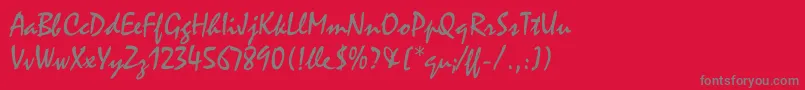 MistralLetPlain.1.0 Font – Gray Fonts on Red Background
