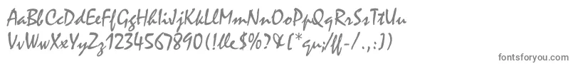 フォントMistralLetPlain.1.0 – 白い背景に灰色の文字