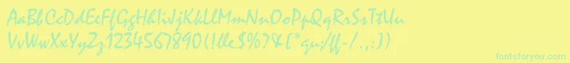 MistralLetPlain.1.0 Font – Green Fonts on Yellow Background