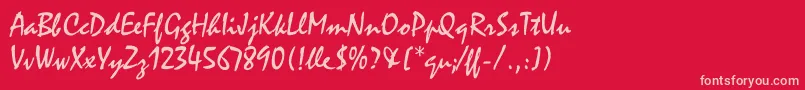 MistralLetPlain.1.0 Font – Pink Fonts on Red Background