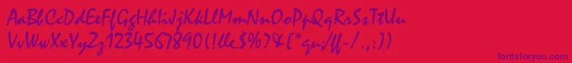 フォントMistralLetPlain.1.0 – 赤い背景に紫のフォント