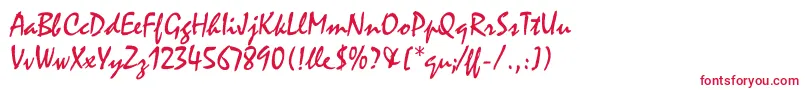 フォントMistralLetPlain.1.0 – 白い背景に赤い文字