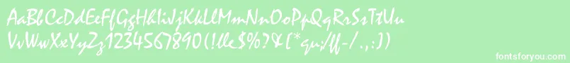 MistralLetPlain.1.0 Font – White Fonts on Green Background