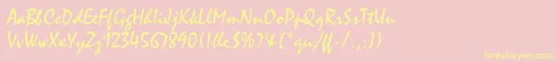 MistralLetPlain.1.0 Font – Yellow Fonts on Pink Background