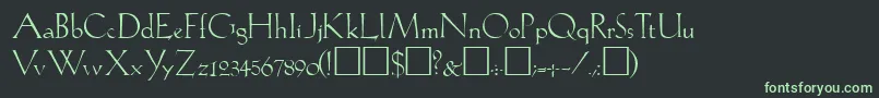 フォントLilithRegular – 黒い背景に緑の文字