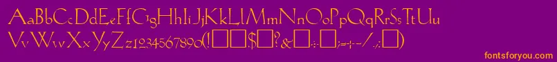LilithRegular-Schriftart – Orangefarbene Schriften auf violettem Hintergrund