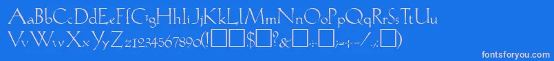 フォントLilithRegular – ピンクの文字、青い背景