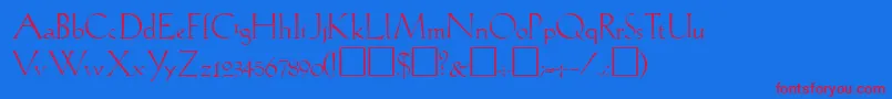 フォントLilithRegular – 赤い文字の青い背景