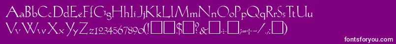 Fonte LilithRegular – fontes brancas em um fundo violeta