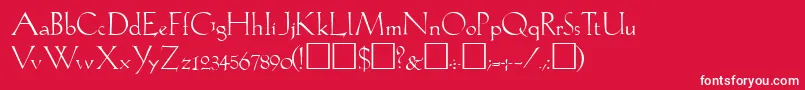 フォントLilithRegular – 赤い背景に白い文字