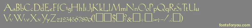 LilithRegular-fontti – keltaiset fontit harmaalla taustalla
