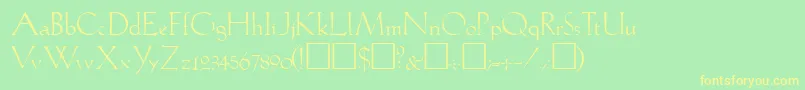 LilithRegular-fontti – keltaiset fontit vihreällä taustalla