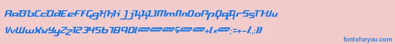 フォントFreyaLight – ピンクの背景に青い文字