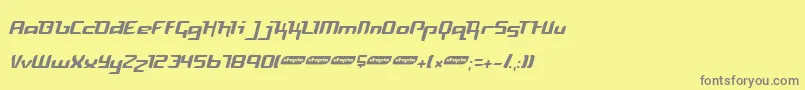 FreyaLight-fontti – harmaat kirjasimet keltaisella taustalla