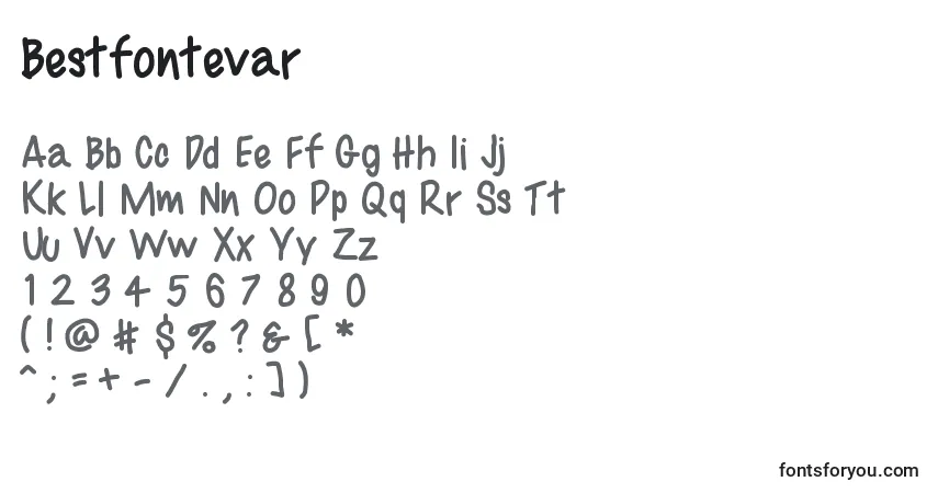 Шрифт Bestfontevar – алфавит, цифры, специальные символы