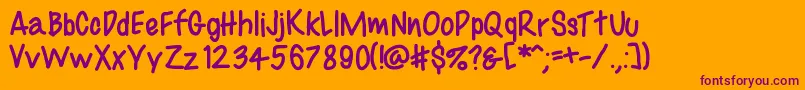 Bestfontevar Font – Purple Fonts on Orange Background
