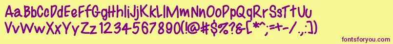 Bestfontevar Font – Purple Fonts on Yellow Background