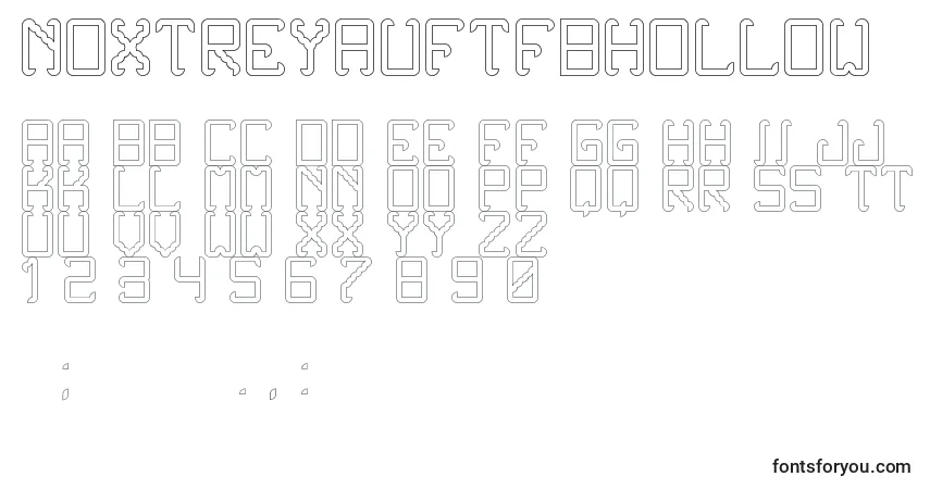 A fonte NoxtreyAufTfbHollow – alfabeto, números, caracteres especiais
