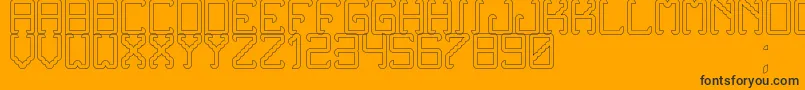 NoxtreyAufTfbHollow-Schriftart – Schwarze Schriften auf orangefarbenem Hintergrund