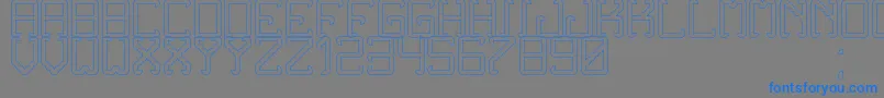 NoxtreyAufTfbHollow Font – Blue Fonts on Gray Background