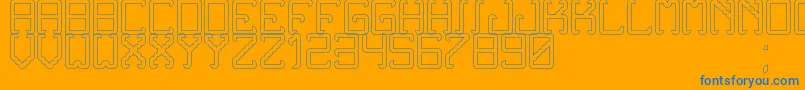 Weitere Informationen zur NoxtreyAufTfbHollow-Schriftart NoxtreyAufTfbHollow-Schriftart – Blaue Schriften auf orangefarbenem Hintergrund