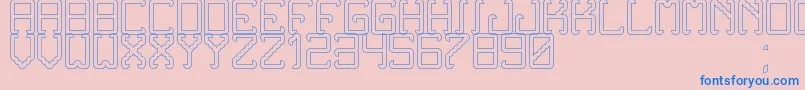 NoxtreyAufTfbHollow Font – Blue Fonts on Pink Background