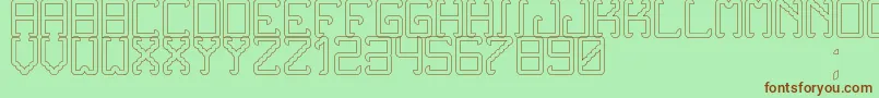 フォントNoxtreyAufTfbHollow – 緑の背景に茶色のフォント