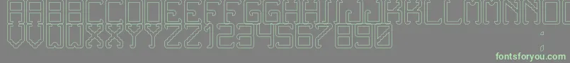 フォントNoxtreyAufTfbHollow – 灰色の背景に緑のフォント