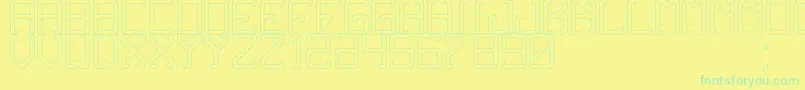 NoxtreyAufTfbHollow-Schriftart – Grüne Schriften auf gelbem Hintergrund