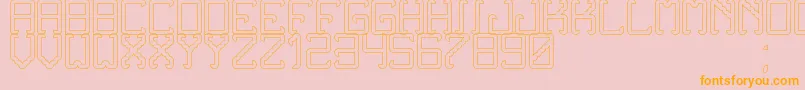 NoxtreyAufTfbHollow-Schriftart – Orangefarbene Schriften auf rosa Hintergrund