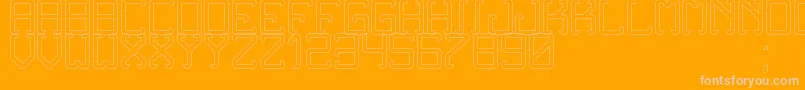 NoxtreyAufTfbHollow-Schriftart – Rosa Schriften auf orangefarbenem Hintergrund