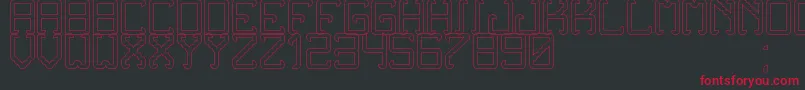 NoxtreyAufTfbHollow Font – Red Fonts on Black Background