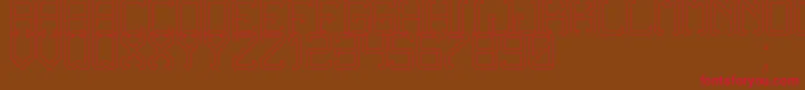 NoxtreyAufTfbHollow Font – Red Fonts on Brown Background