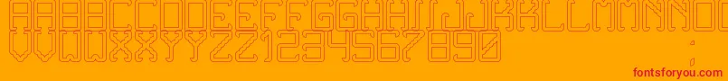 NoxtreyAufTfbHollow Font – Red Fonts on Orange Background