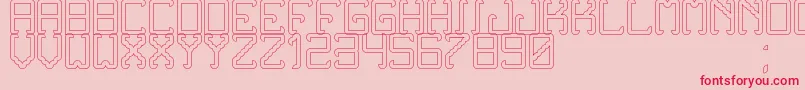 フォントNoxtreyAufTfbHollow – ピンクの背景に赤い文字