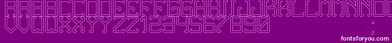 Police NoxtreyAufTfbHollow – polices blanches sur fond violet