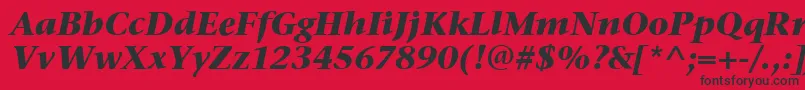 Шрифт StoneSerifItcBoldItalic – чёрные шрифты на красном фоне