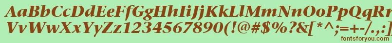 Шрифт StoneSerifItcBoldItalic – коричневые шрифты на зелёном фоне