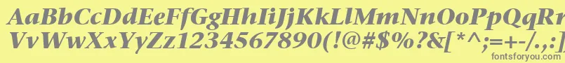 StoneSerifItcBoldItalic Font – Gray Fonts on Yellow Background