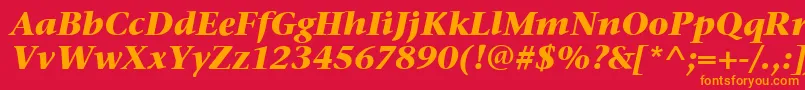 フォントStoneSerifItcBoldItalic – 赤い背景にオレンジの文字