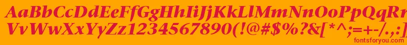 StoneSerifItcBoldItalic-Schriftart – Rote Schriften auf orangefarbenem Hintergrund