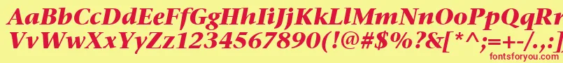 StoneSerifItcBoldItalic Font – Red Fonts on Yellow Background
