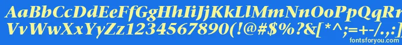 StoneSerifItcBoldItalic Font – Yellow Fonts on Blue Background