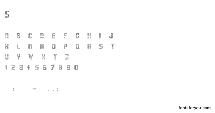 Schriftart Stardots – Alphabet, Zahlen, spezielle Symbole