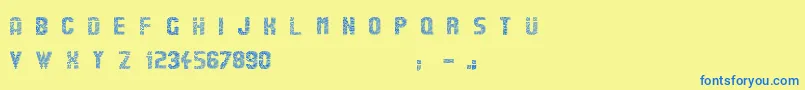 Stardots Font – Blue Fonts on Yellow Background