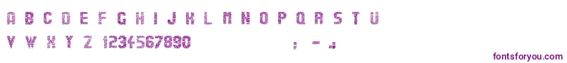 Stardots-Schriftart – Violette Schriften auf weißem Hintergrund